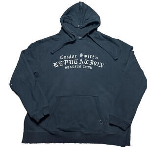 Taylor Swift Reputation Stadium 2018 Tour Black Hoodie Medium M Zip Sweater Rare